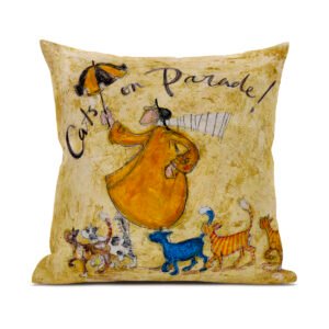 Cats on Parade - Mustard Cushion Cover