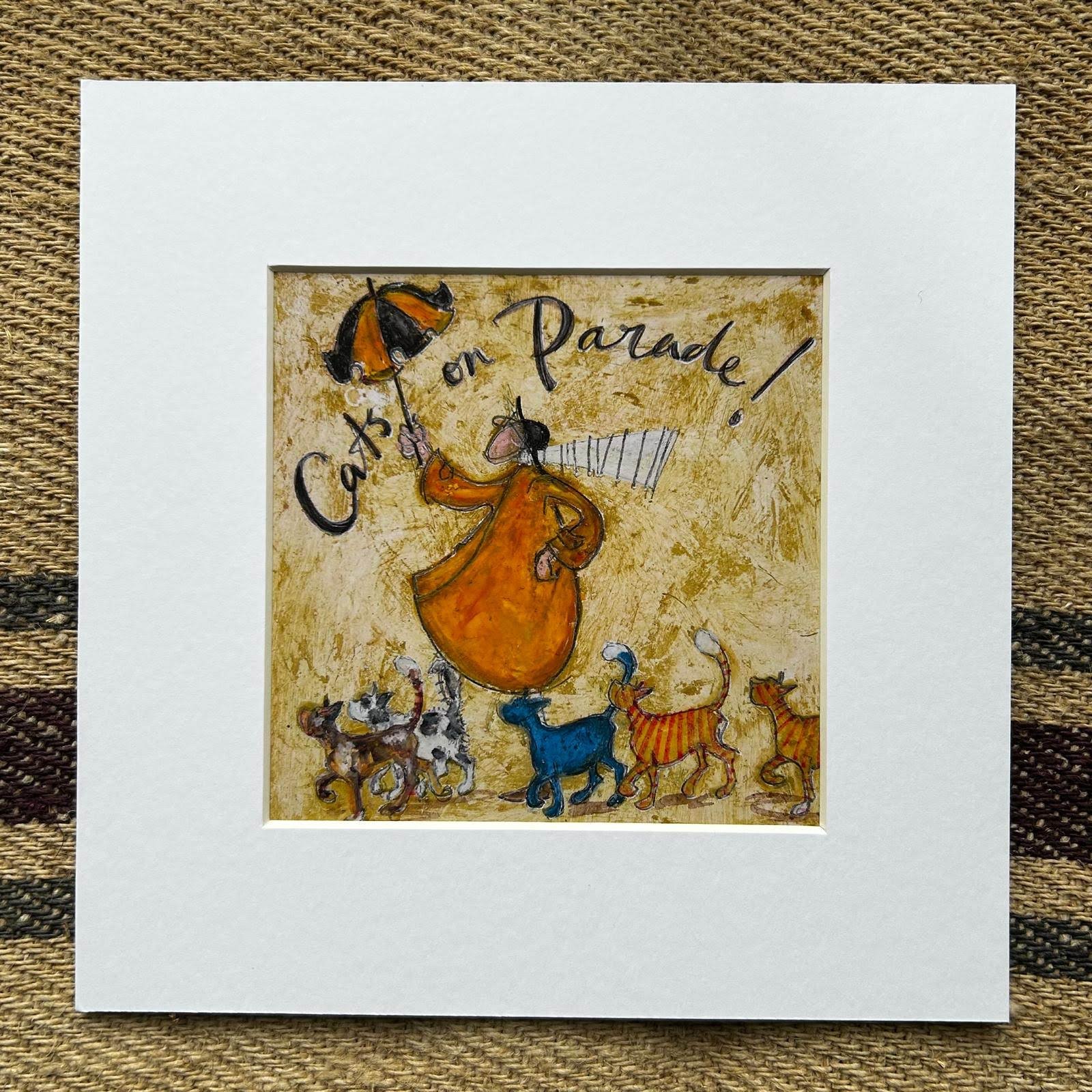 Cats on Parade - Mounted Print